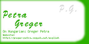 petra greger business card